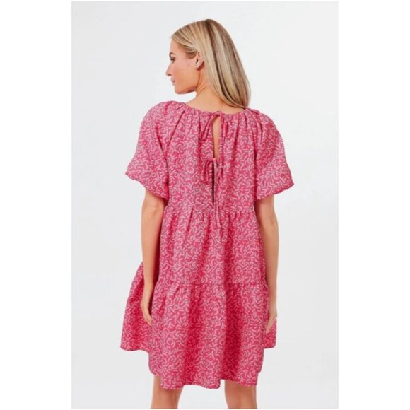 Tuckernuck Hyacinth House Pink Puff Sleeve Oversized Dress - Picture 3 of 9